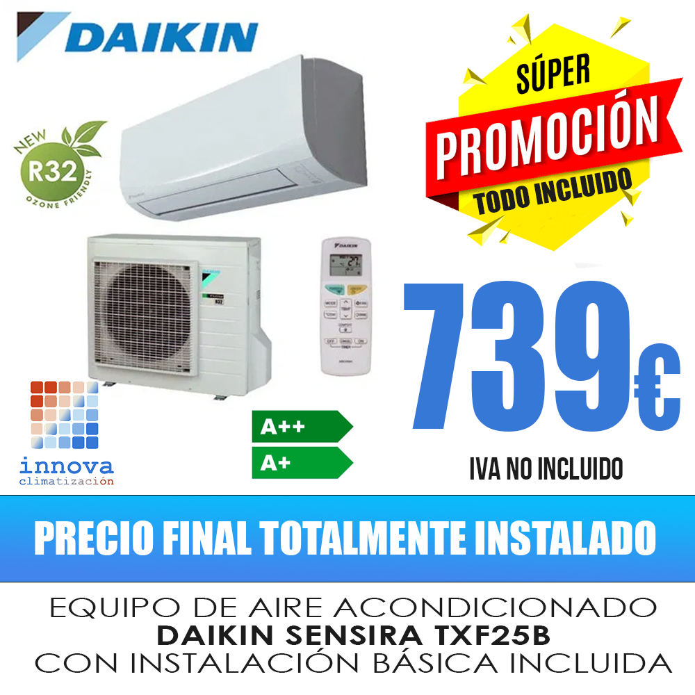 Oferta Aire Acondicionado en Villaverde Daikin Sensira TXF25B con instalación